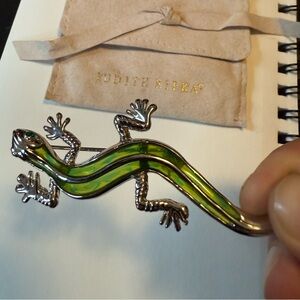 Judith Ripka Green Gecko Brooch